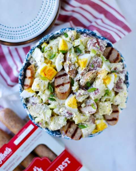 Rustic Potato Salad with Chicken Brats recipe image